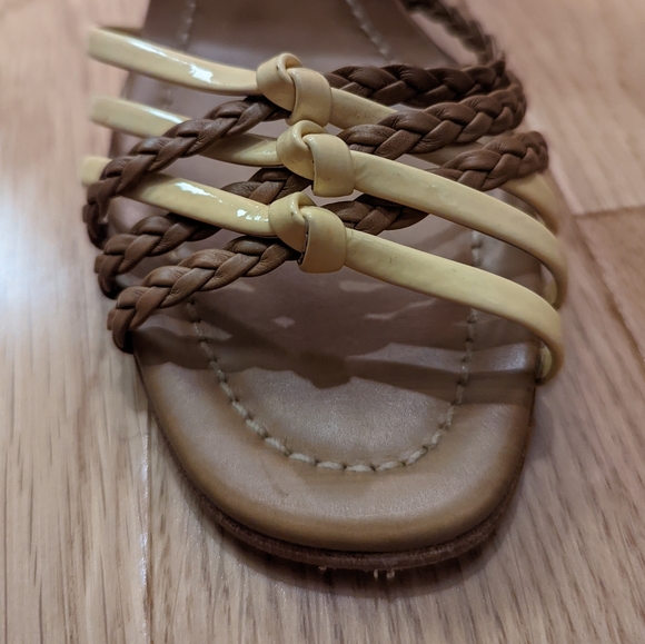 Authentic Prada Patent Leather Slingback Sandals Brown size 37.5 - Picture 5 of 13